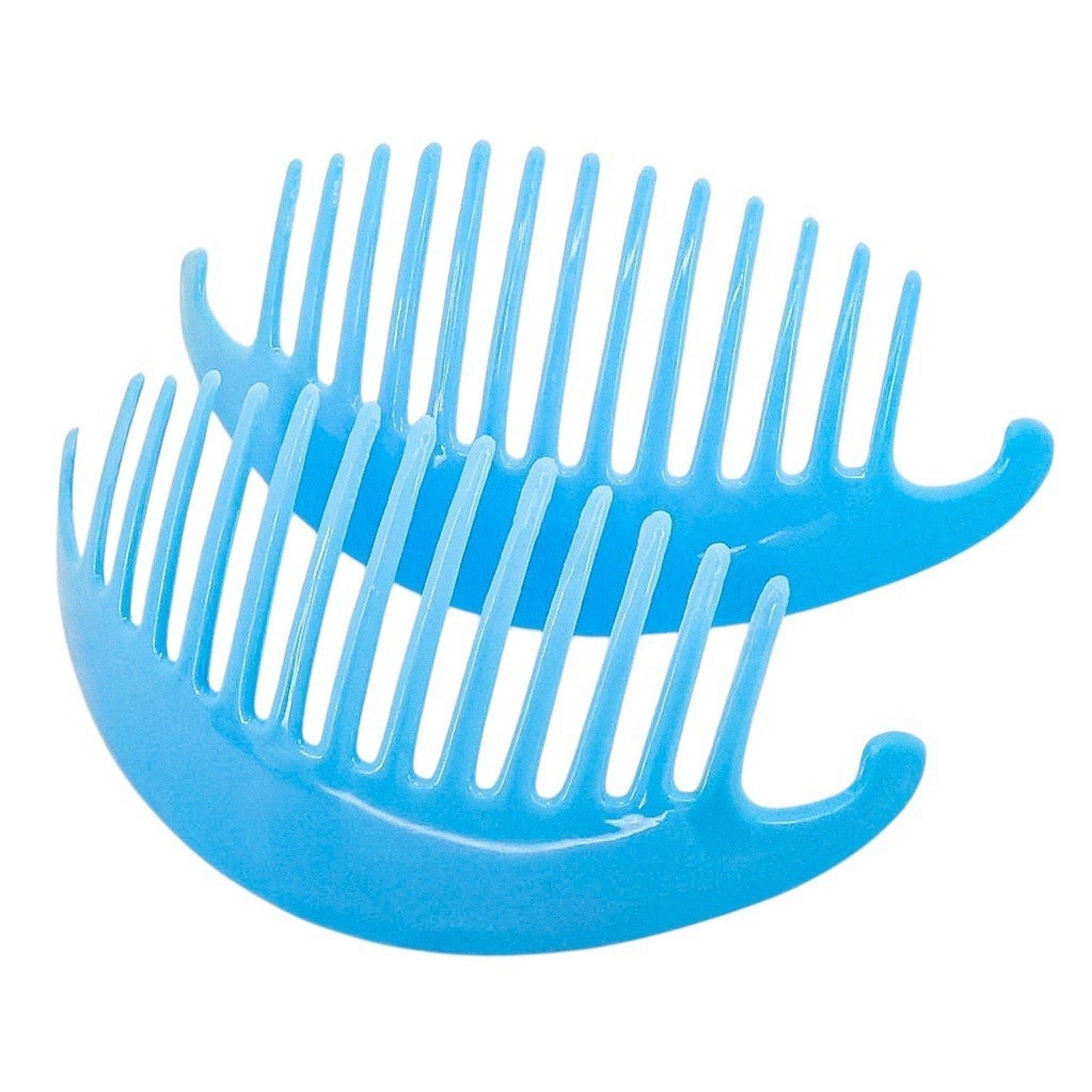 Vintage Taiwan Hair Clincher Comb Banana Clip Blue Yellow 5.5 In
