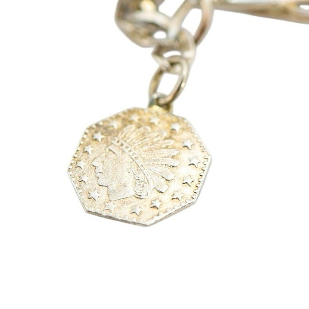 Vintage Sterling Silver Charm Bracelet Musical Sports Love Faith Lucky Symbols