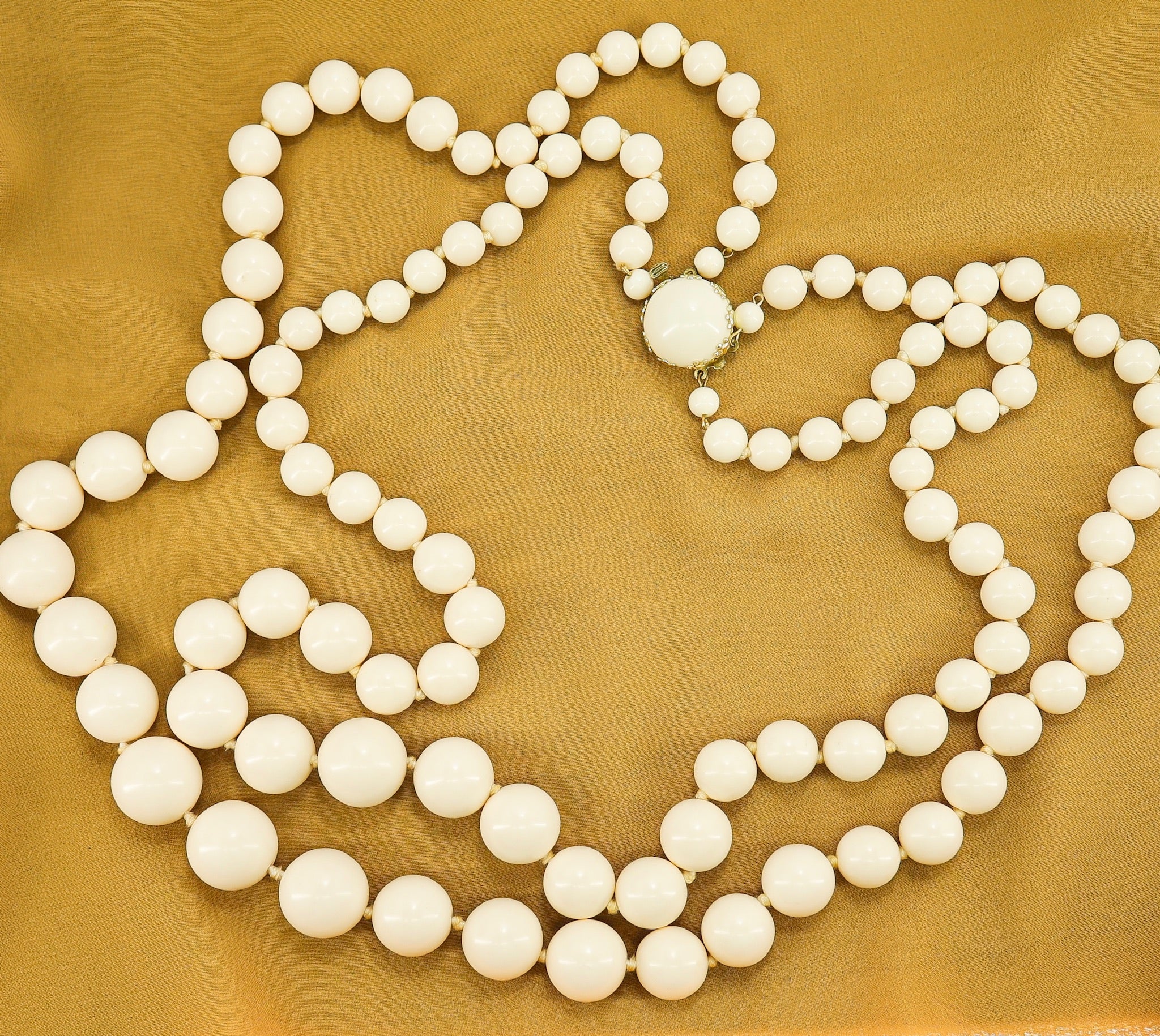 Vintage West Germany Acetate Bead Necklace - 2Strand - Statement