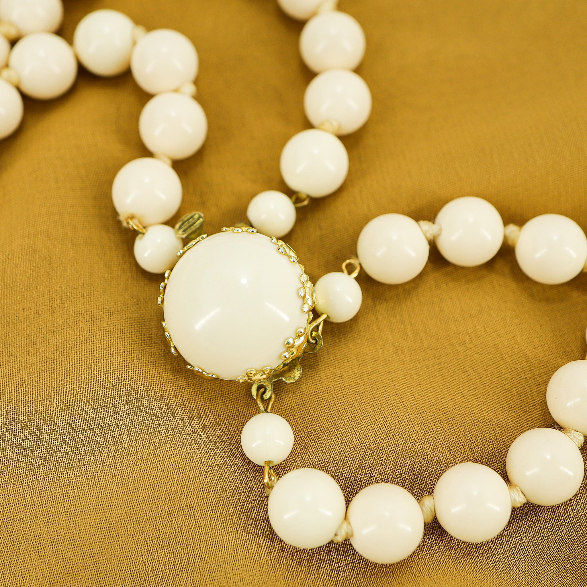 Vintage West Germany Acetate Bead Necklace - 2Strand - Statement