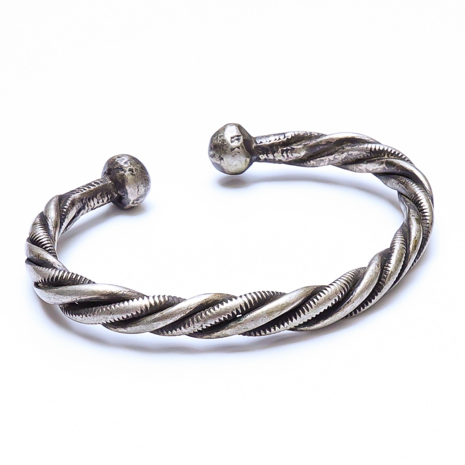 Saharan African Berber / Tuareg Twisted Rope Torque Bracelet 53g Etnographic Collectible