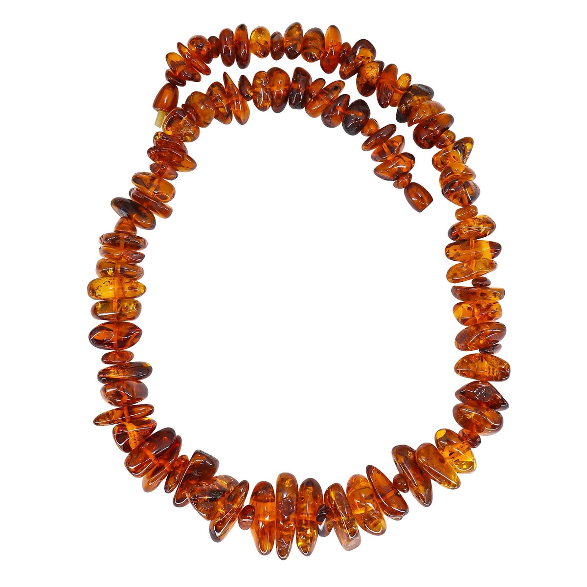 Vintage Baltic Amber Nugget Bead Boho Necklace 83g 25” - Honey Cognac