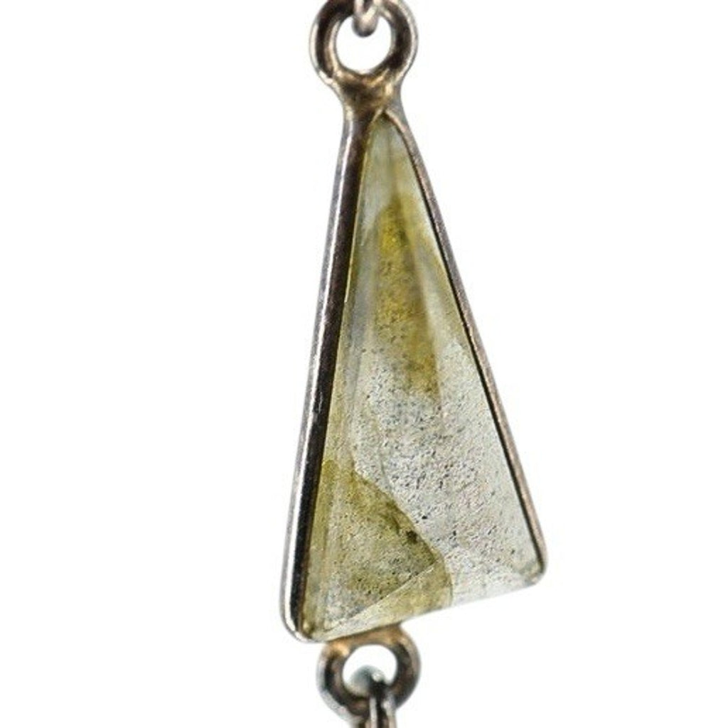 Lot Of 3 Stackable Sterling Silver Layered Necklace Set Labradorite Amber Boho