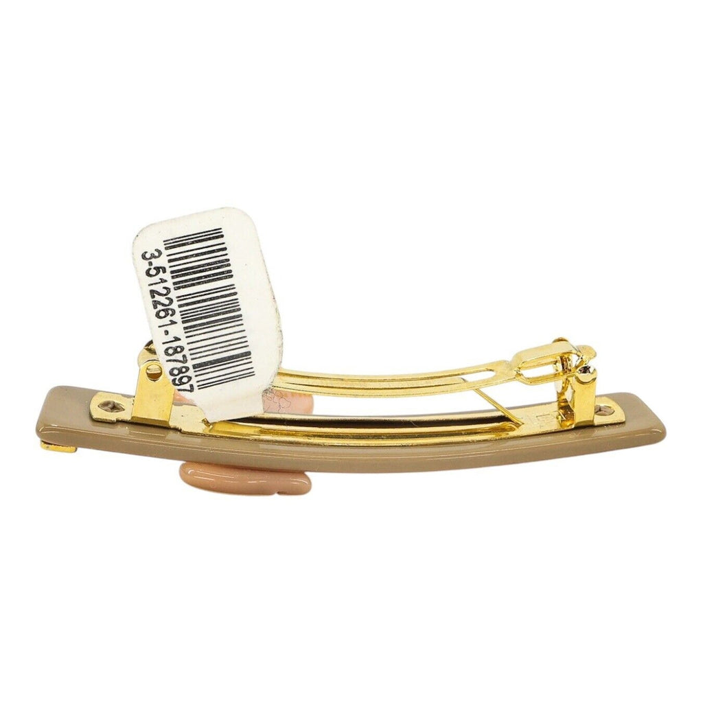 Vintage Alexander De Paris Hair Clip Barrette Rose Beige Lucite Cat With Tag