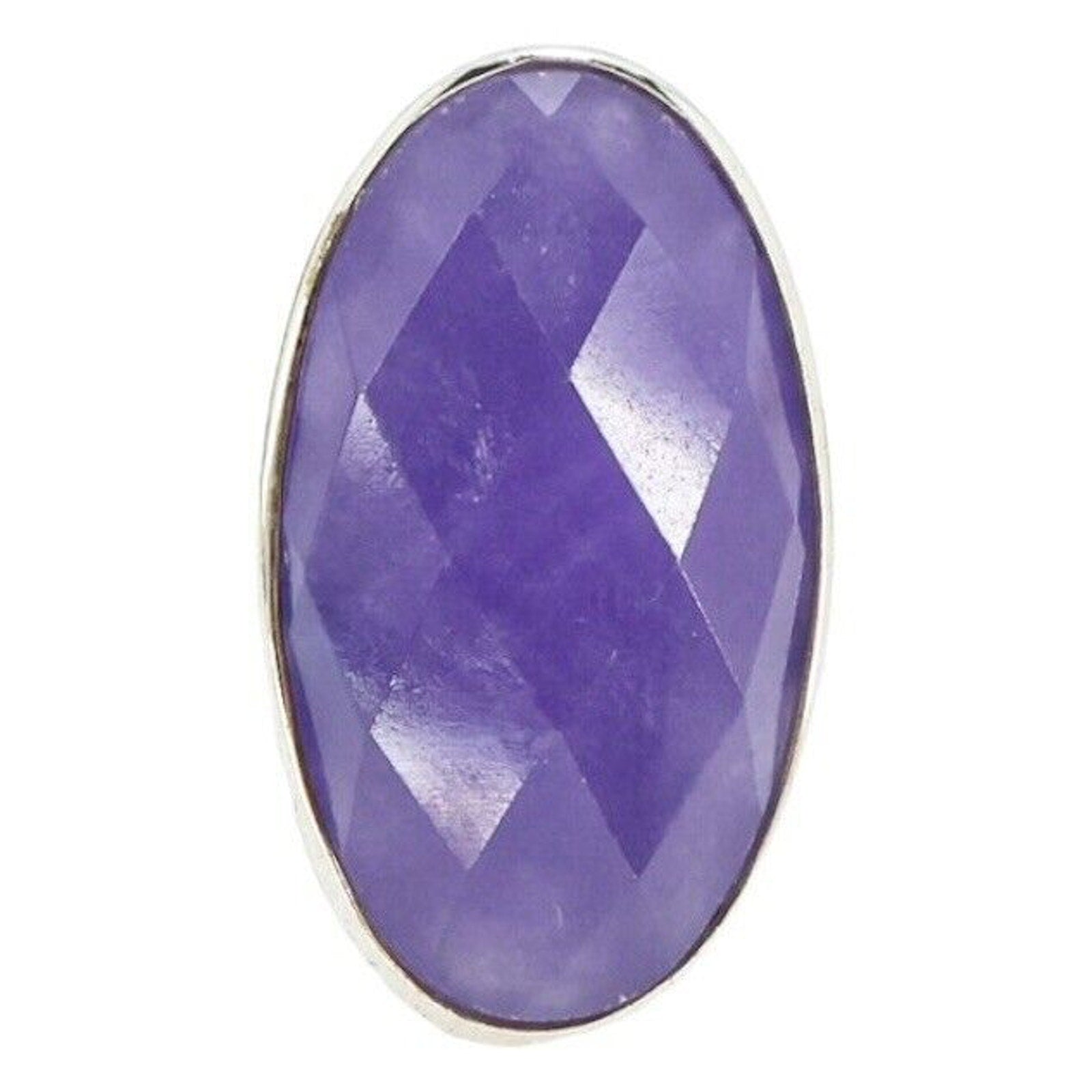 Statement Party Cocktail Ring Size 7 Sterling Silver 925 Purple Stone PJS
