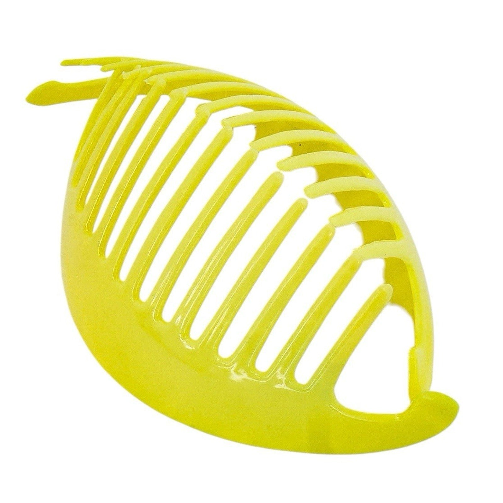 Vintage Tzers Taiwan Hair Clincher Comb Banana Clip Blue Yellow 5.5 In
