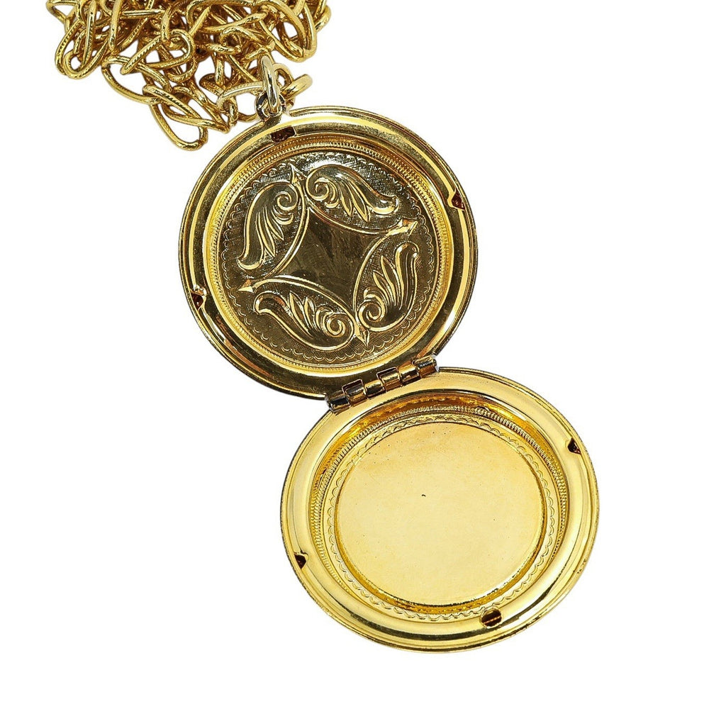 Vintage MCM Zodiac Astrology Pendant Locket Necklace 12 Signs Copper & Goldtone