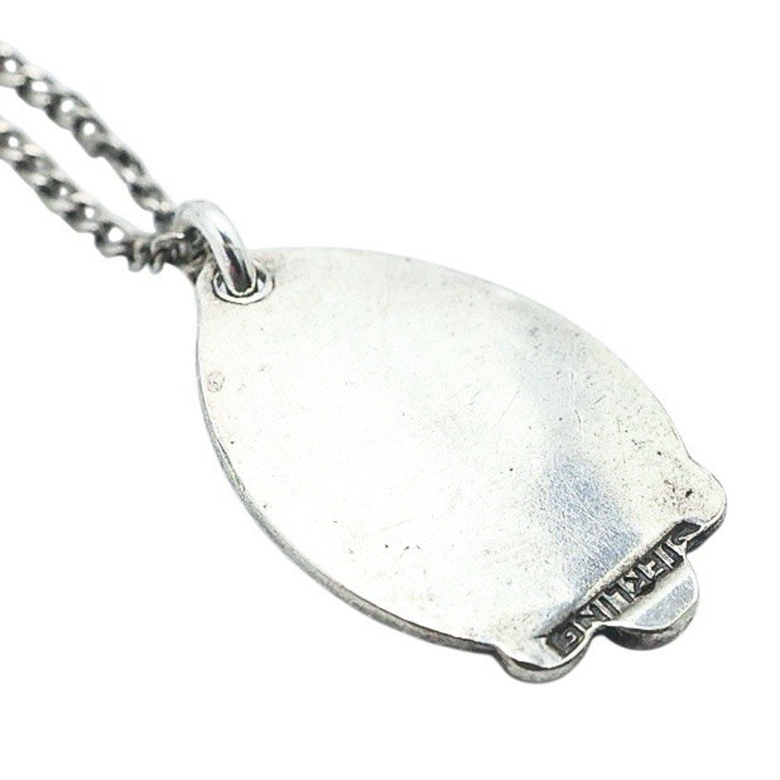 Vintage Sterling Silver Turquoise Pendant Chain Necklace Southwestern Style 18”