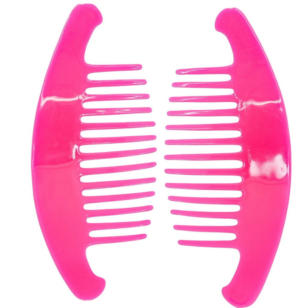 Vintage 80s 90s Y2K Taiwan Hair Clincher Comb Banana Clip Combs Red Pink 5.5 In