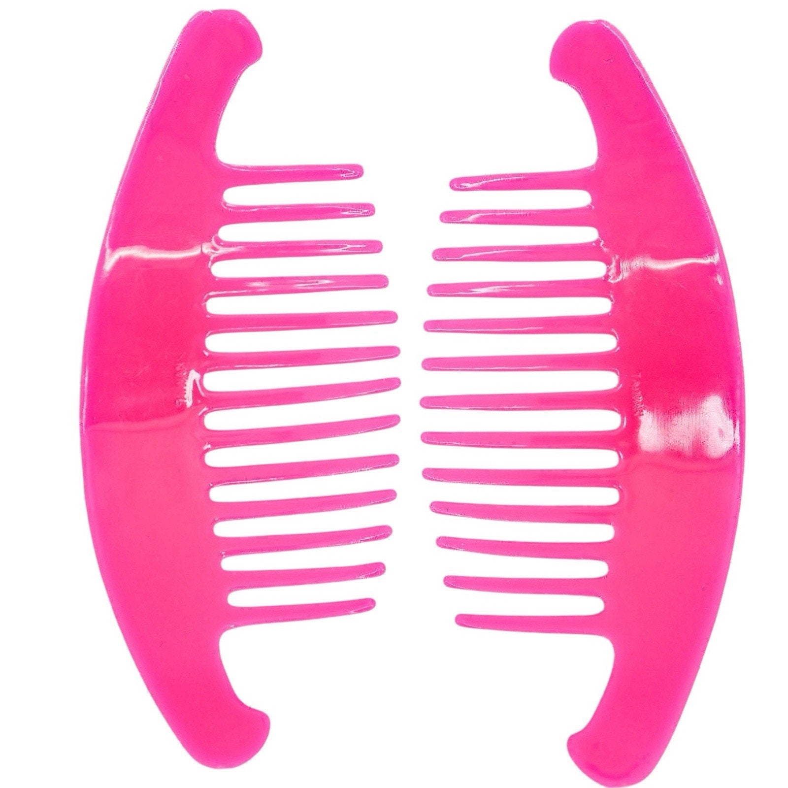Vintage 80s 90s Y2K Taiwan Hair Clincher Comb Banana Clip Combs Red Pink 5.5 In