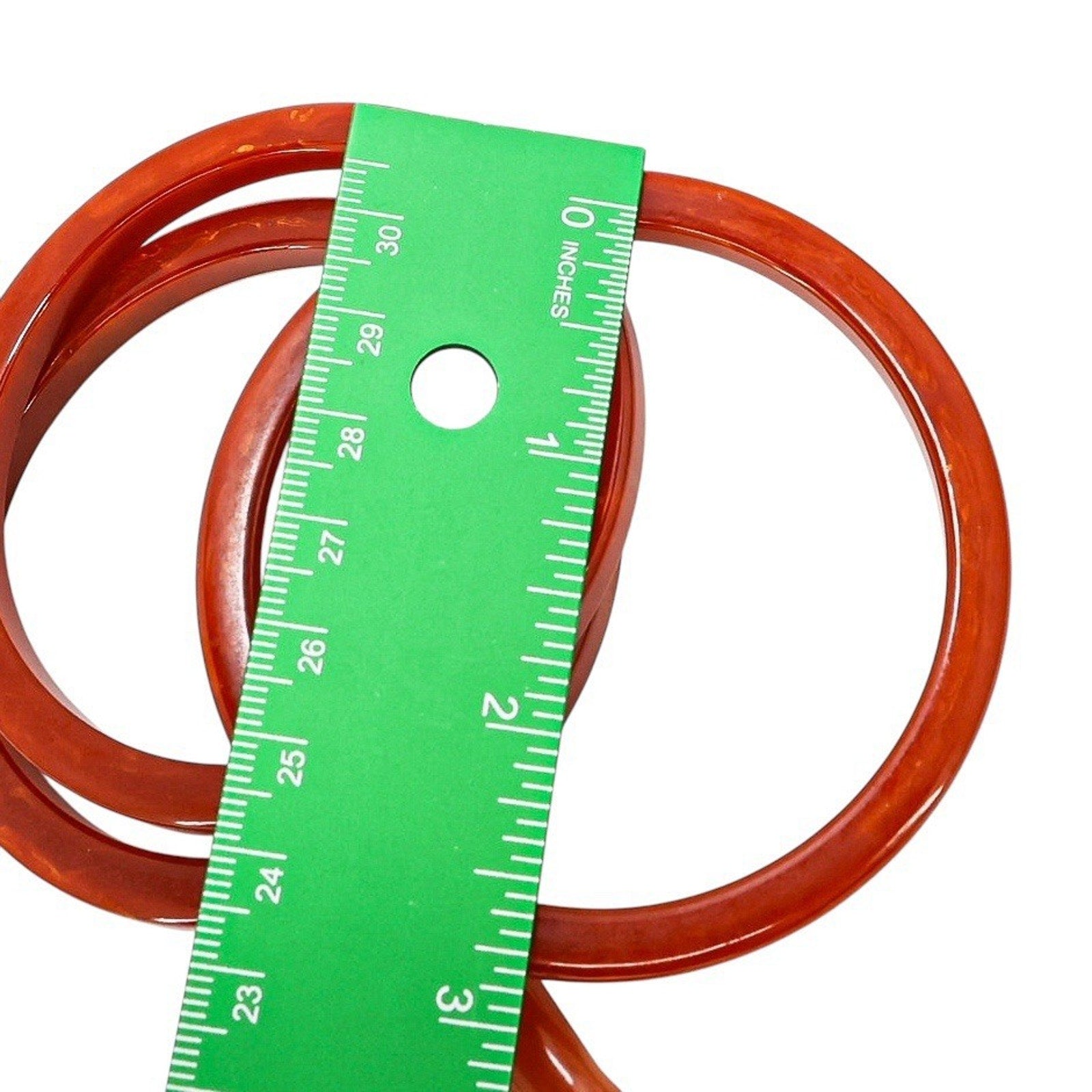 Vintage Bakelite Bangle Stack W Lucite Manu Fica Figa Charm Marbled Red