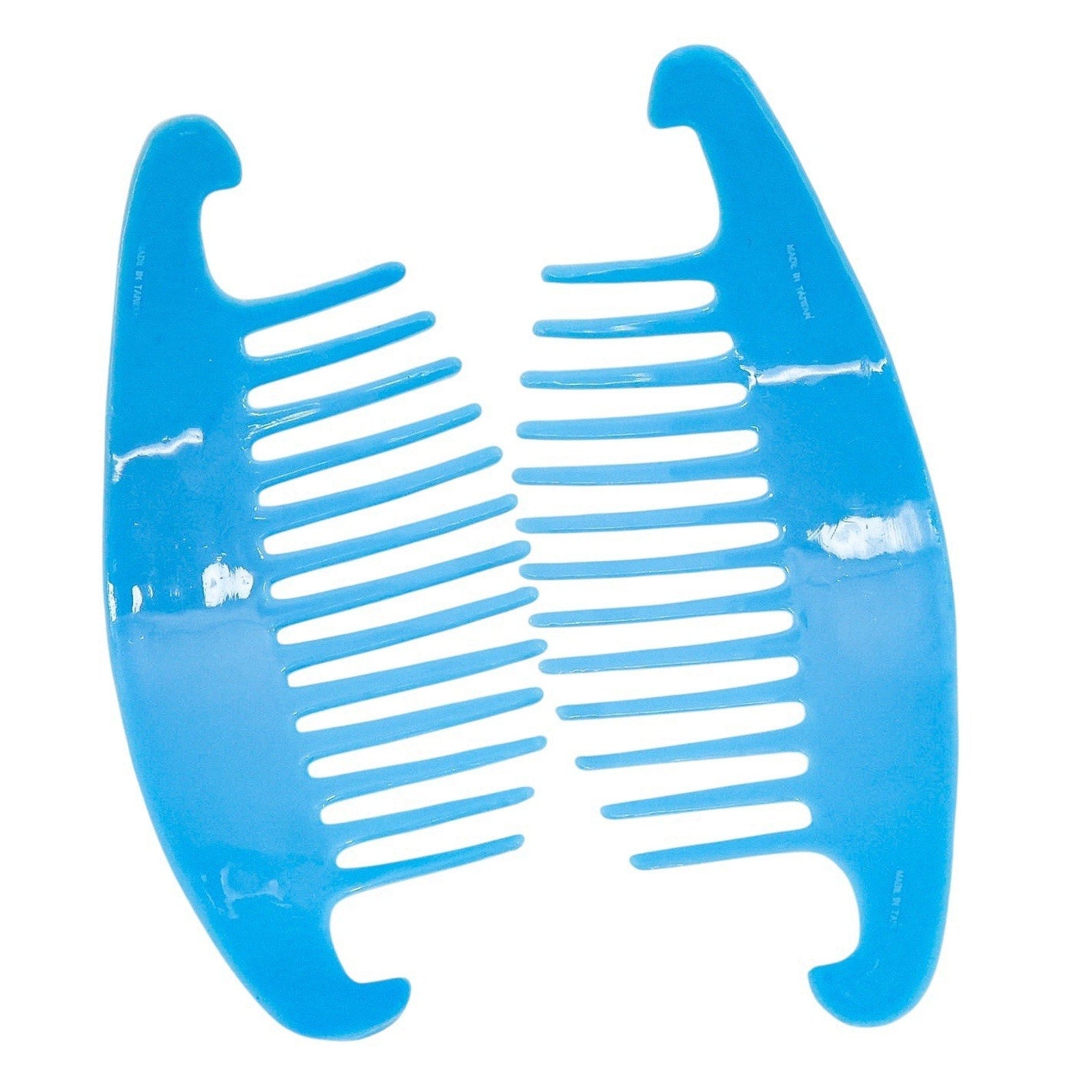 Vintage Tzers Taiwan Hair Clincher Comb Banana Clip Blue Yellow 5.5 In