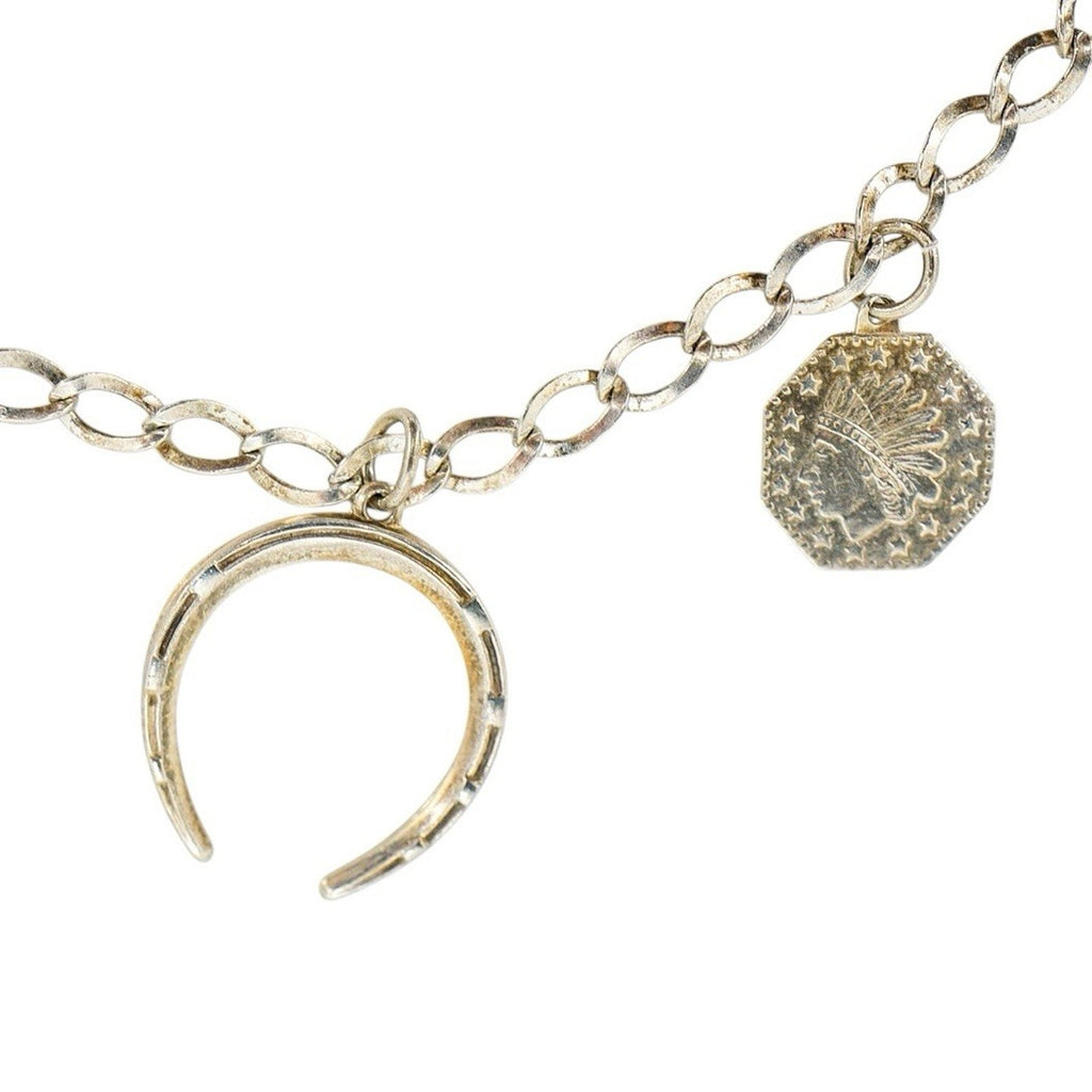 Vintage Sterling Silver Charm Bracelet Musical Sports Love Faith Lucky Symbols