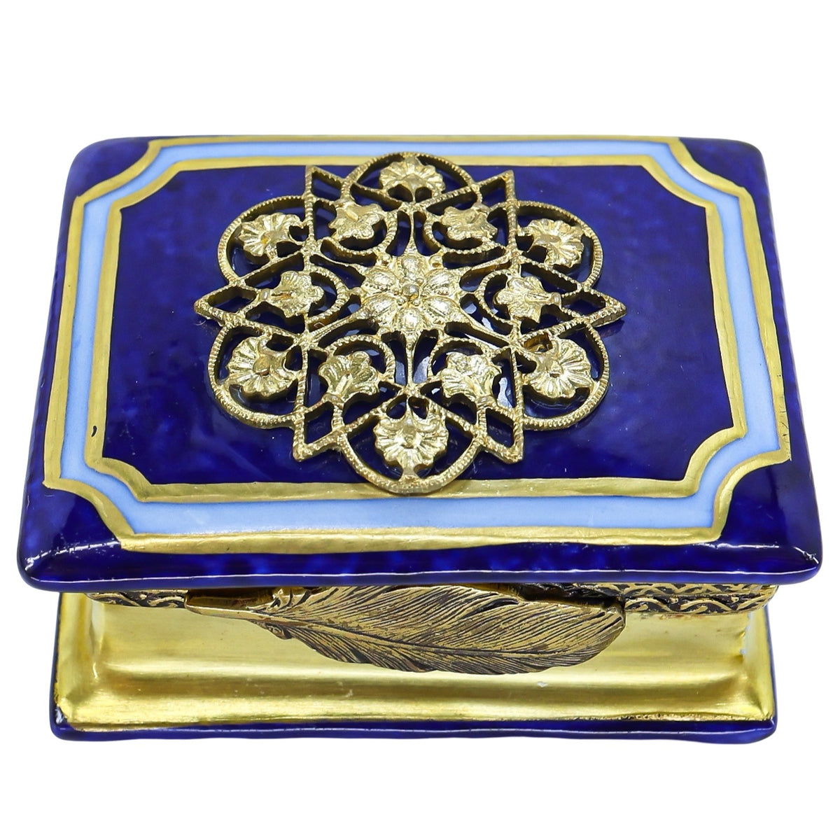 Vintage R.C. Limoges Judaica Shema Israel Book-Shaped Trinket Box – Hand Painted