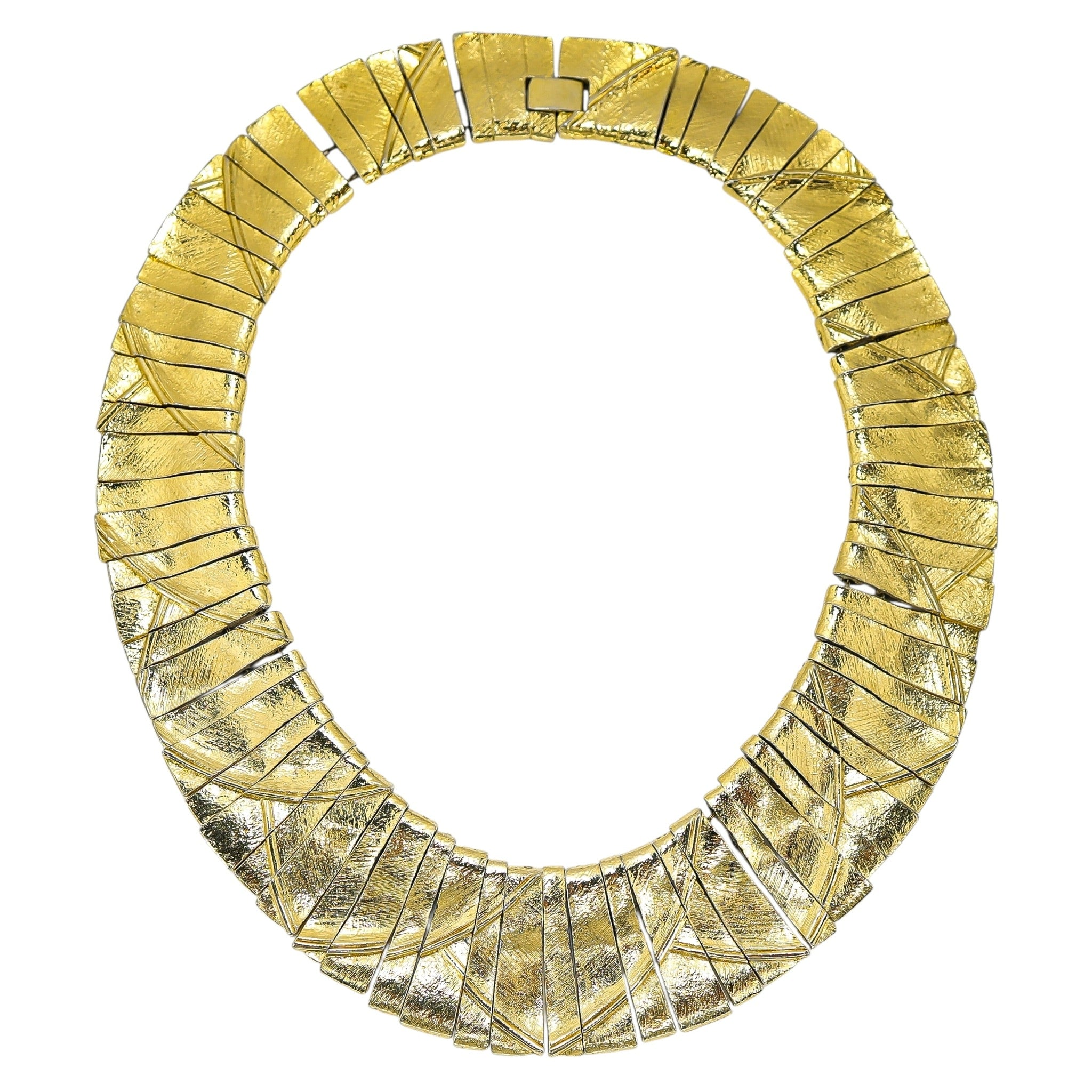 Egyptian Revival Gold Tone Collar Necklace - Design Attributed To Les Bernard