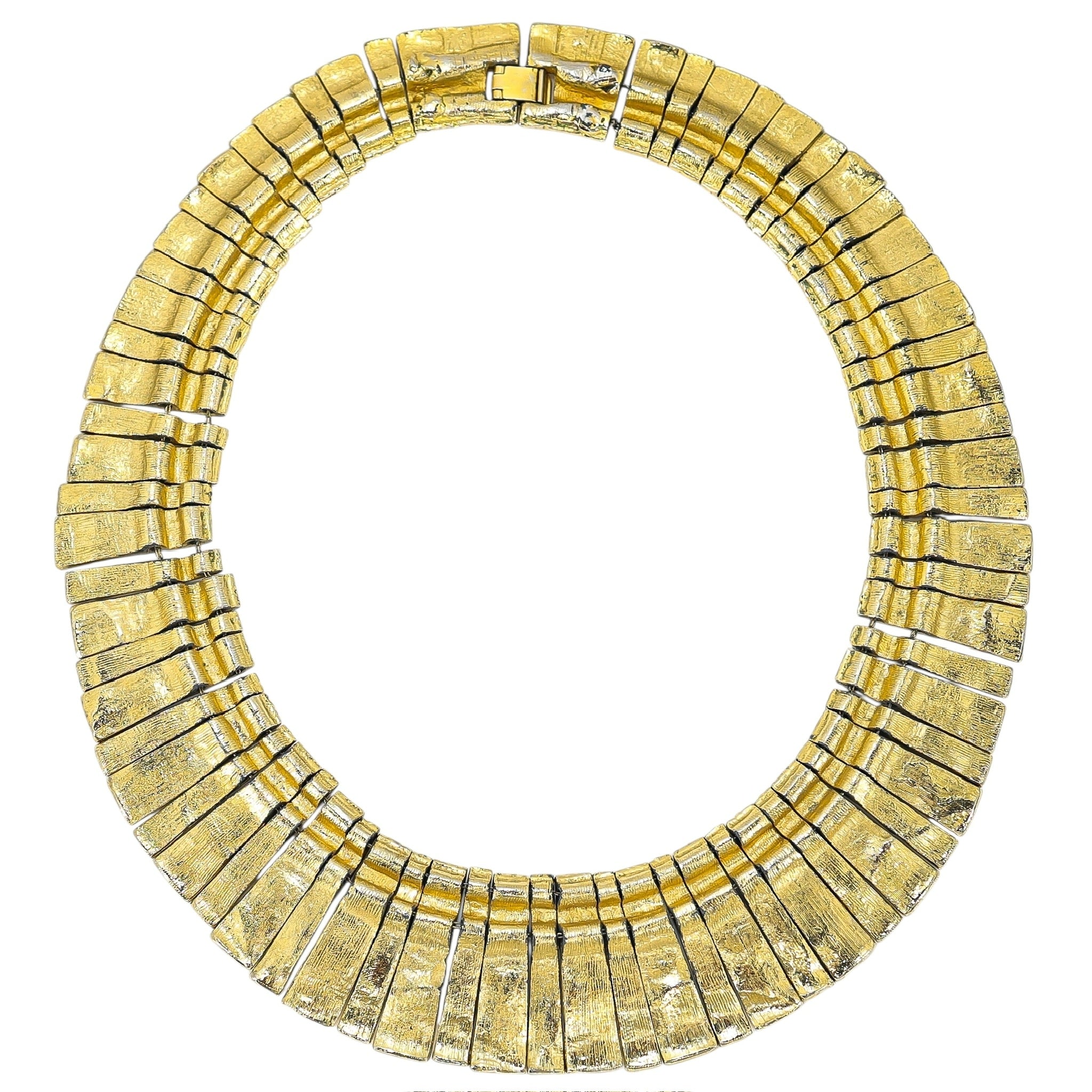Egyptian Revival Gold Tone Collar Necklace - Design Attributed To Les Bernard