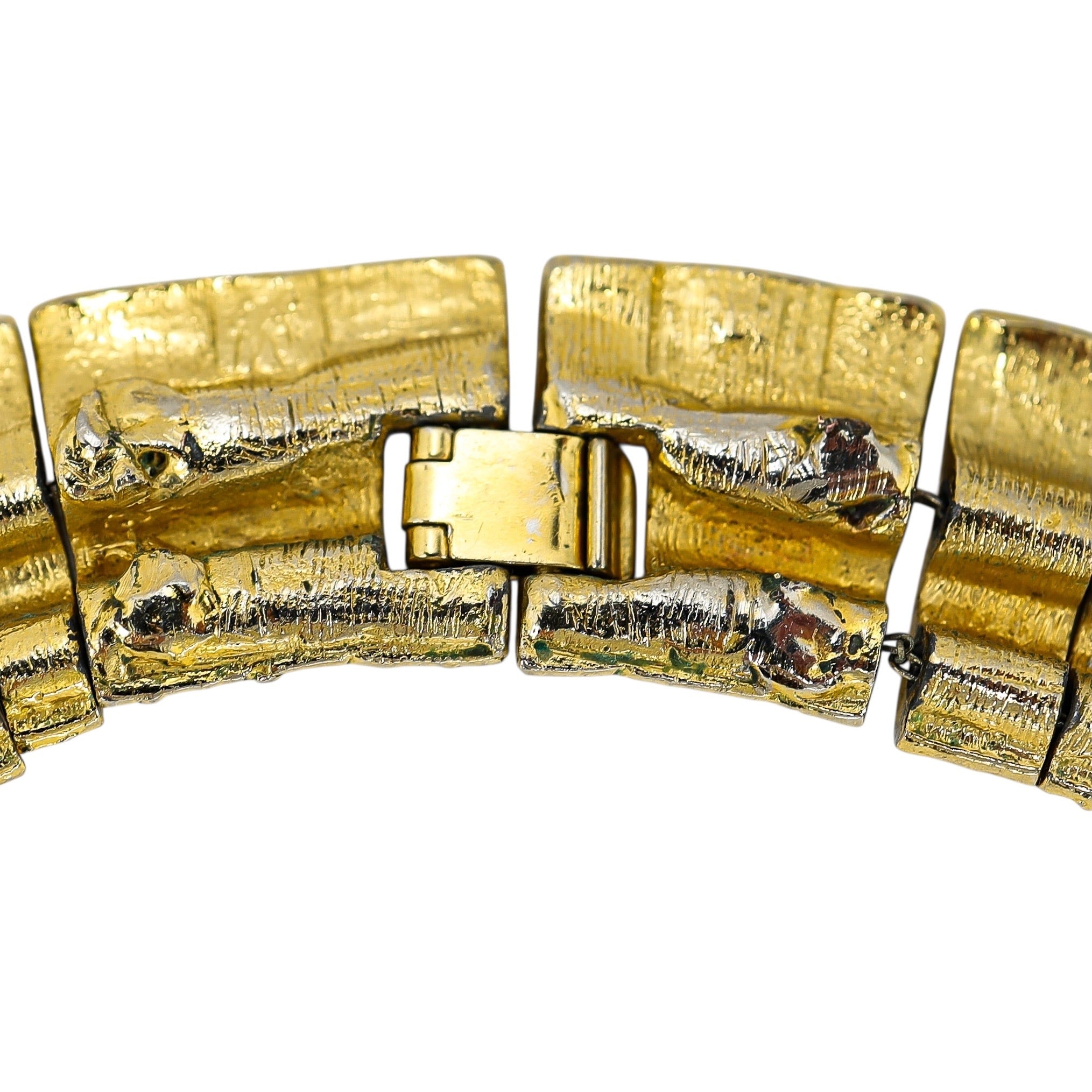 Egyptian Revival Gold Tone Collar Necklace - Design Attributed To Les Bernard