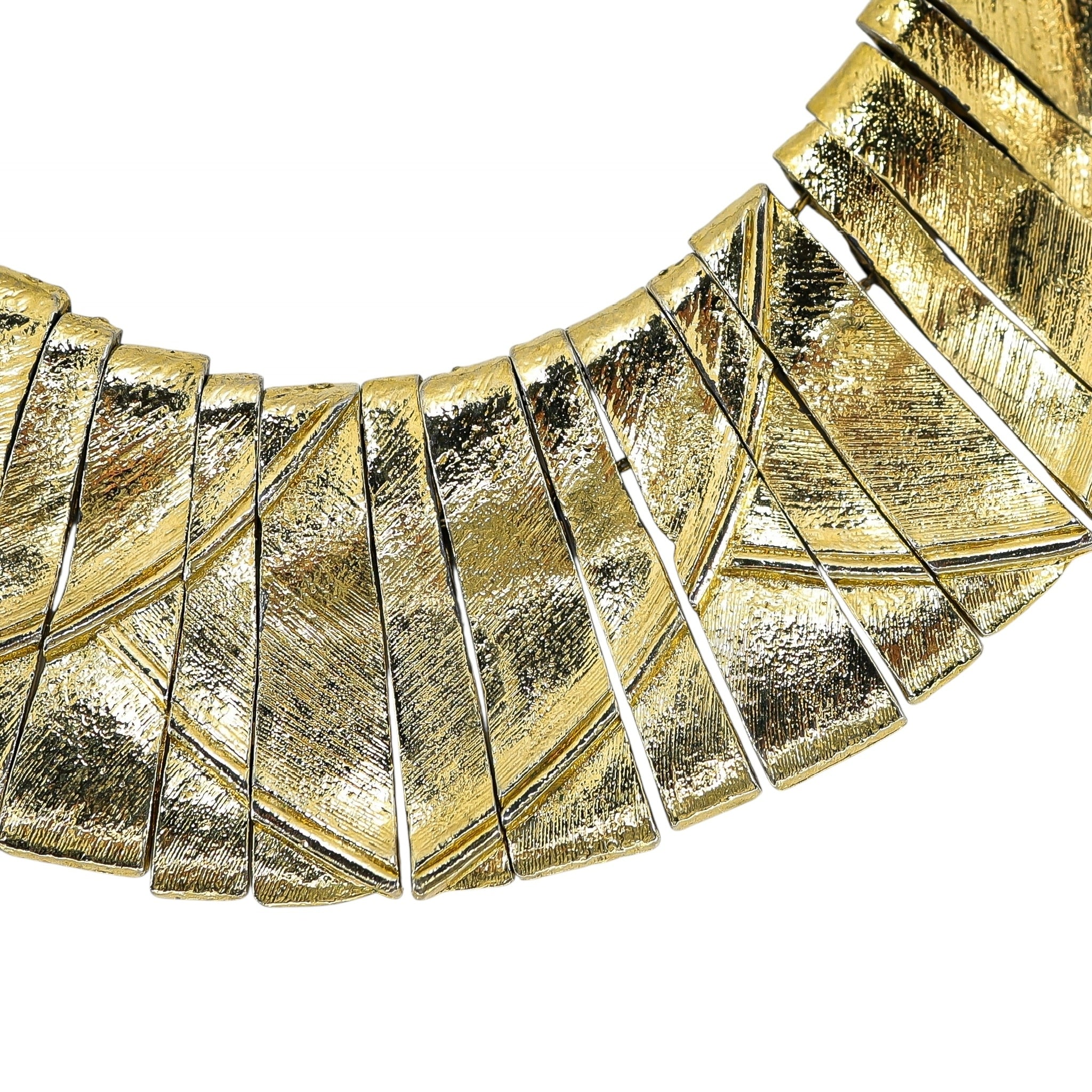 Egyptian Revival Gold Tone Collar Necklace - Design Attributed To Les Bernard