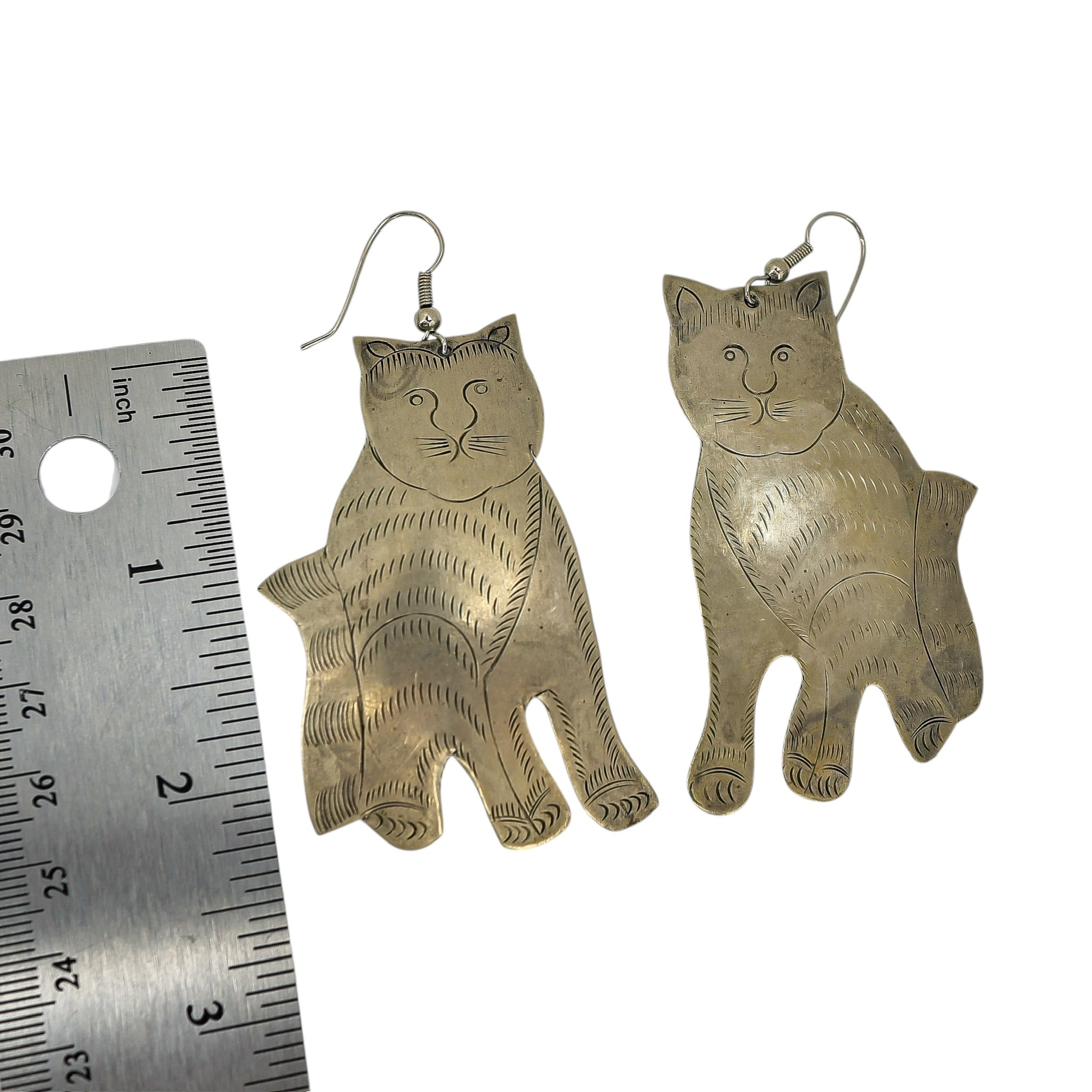 Mexican Folk Art Wedding Necklace Earrings Set With Cats And Chiming Beads