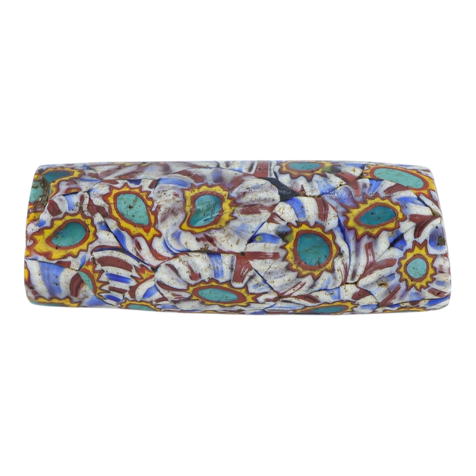 Antique Venetian Millefiori Tube Trade Bead Picard #1358 36mm x 13.5mm