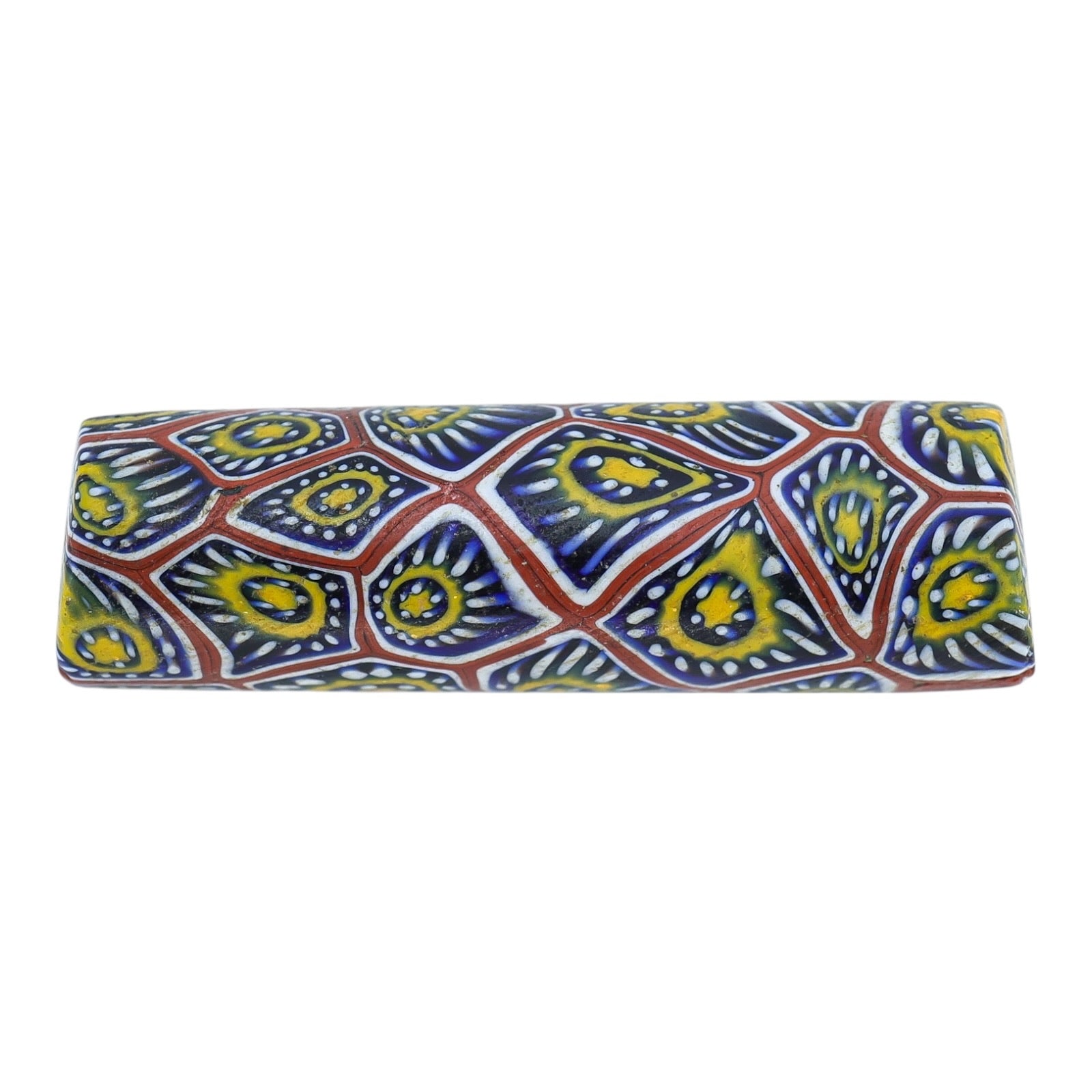 Antique Venetian Millefiori Tube Trade Bead Picard #808 42mm x 12mm