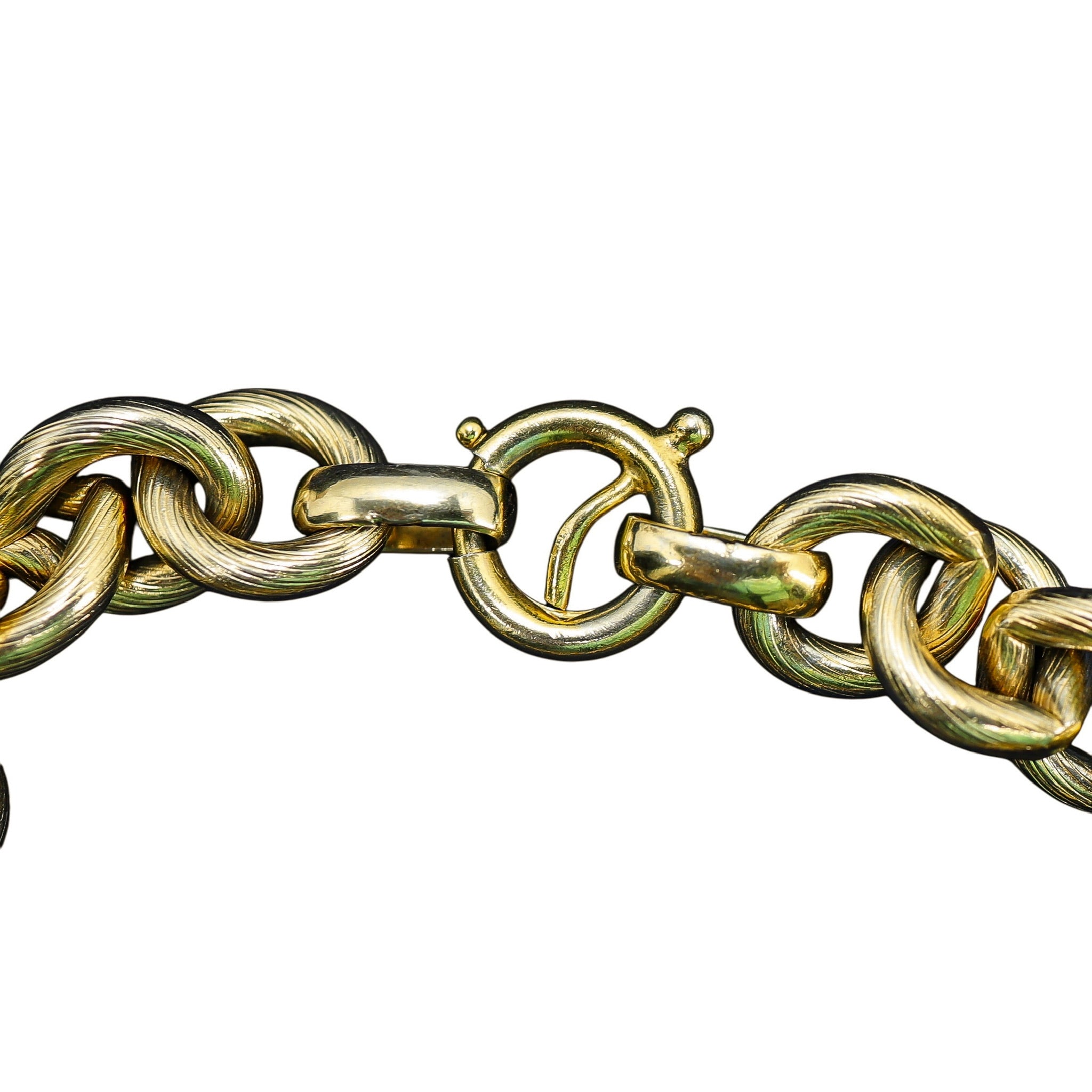 Early Vintage Napier 50s Gold Tone Textured Link Chain Bracelet