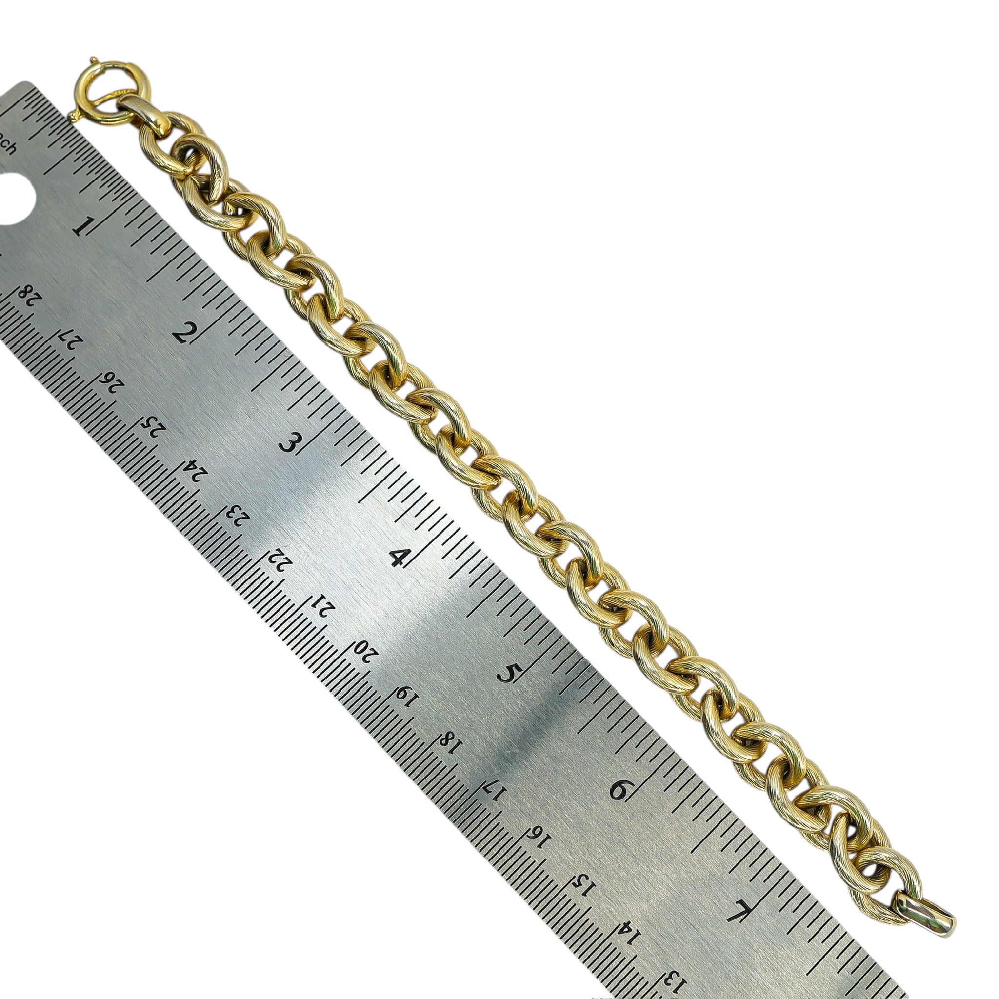 Early Vintage Napier 50s Gold Tone Textured Link Chain Bracelet