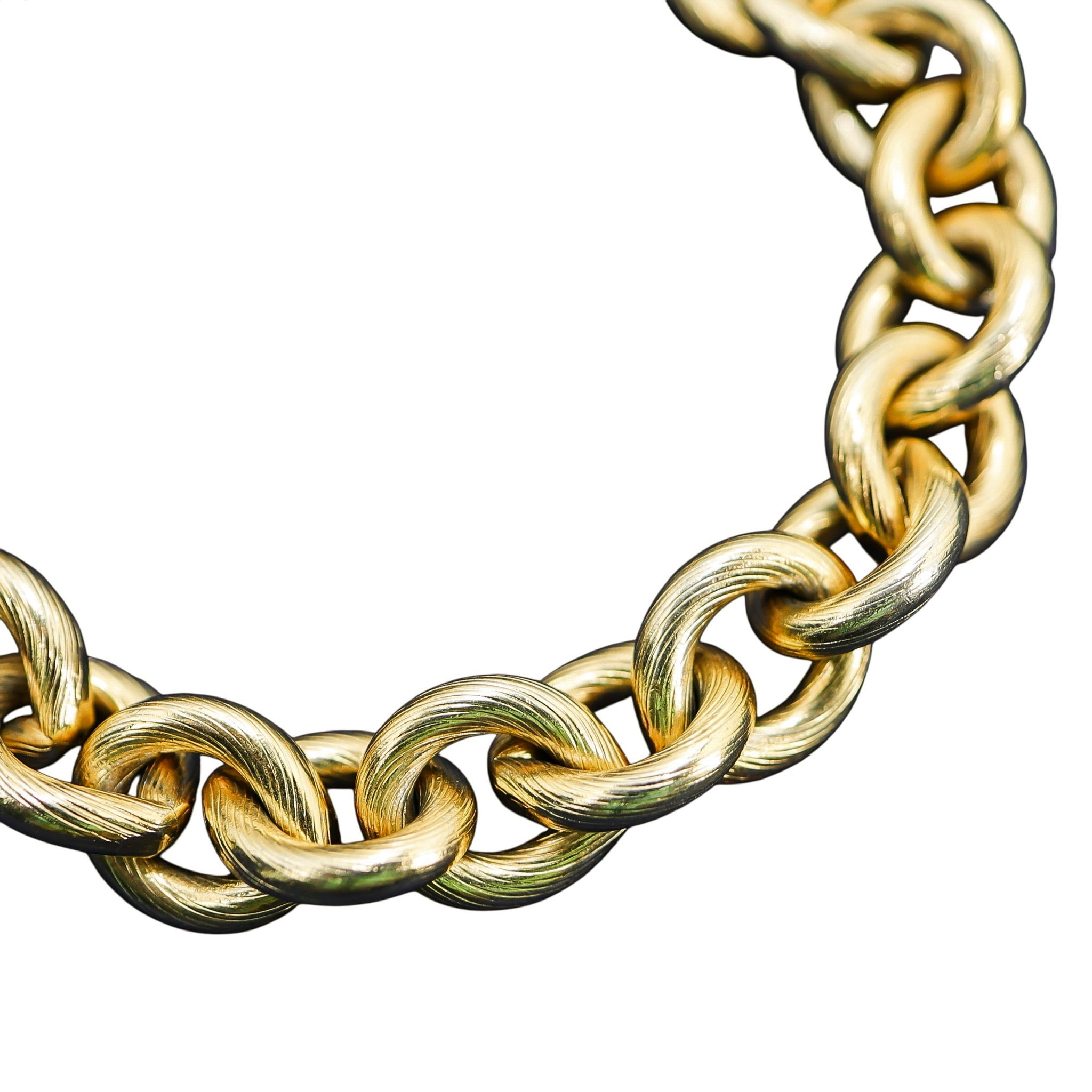 Early Vintage Napier 50s Gold Tone Textured Link Chain Bracelet