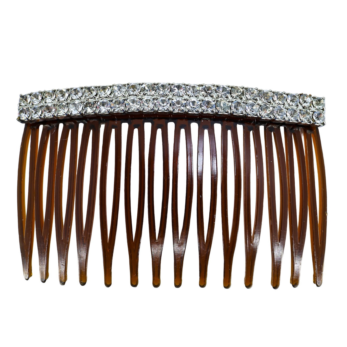 Vintage Sparkly Clear Rhinestone Hair Comb Attributed To Napier - Glamorous Evening Hair Accessory