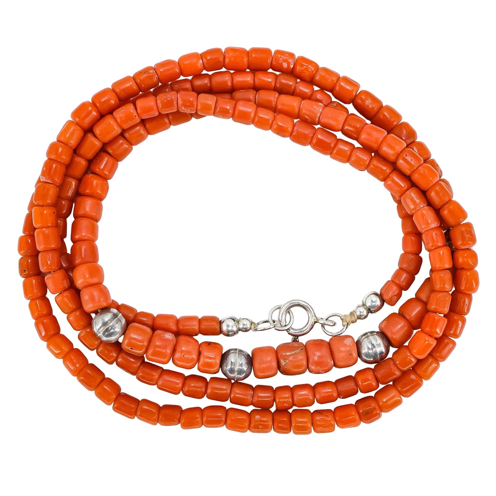 Vintage Genuine Undyed Salmon Red Orange Coral Necklace 27g