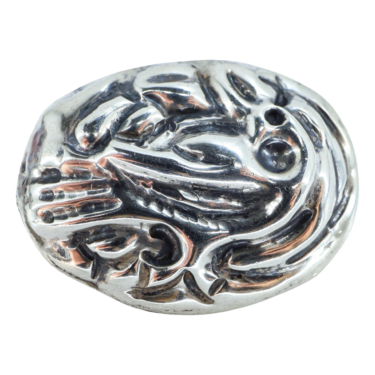 Vintage Mexico Silver Modernist Stylized Roadrunner Brooch Sculptural Relief 1.25”