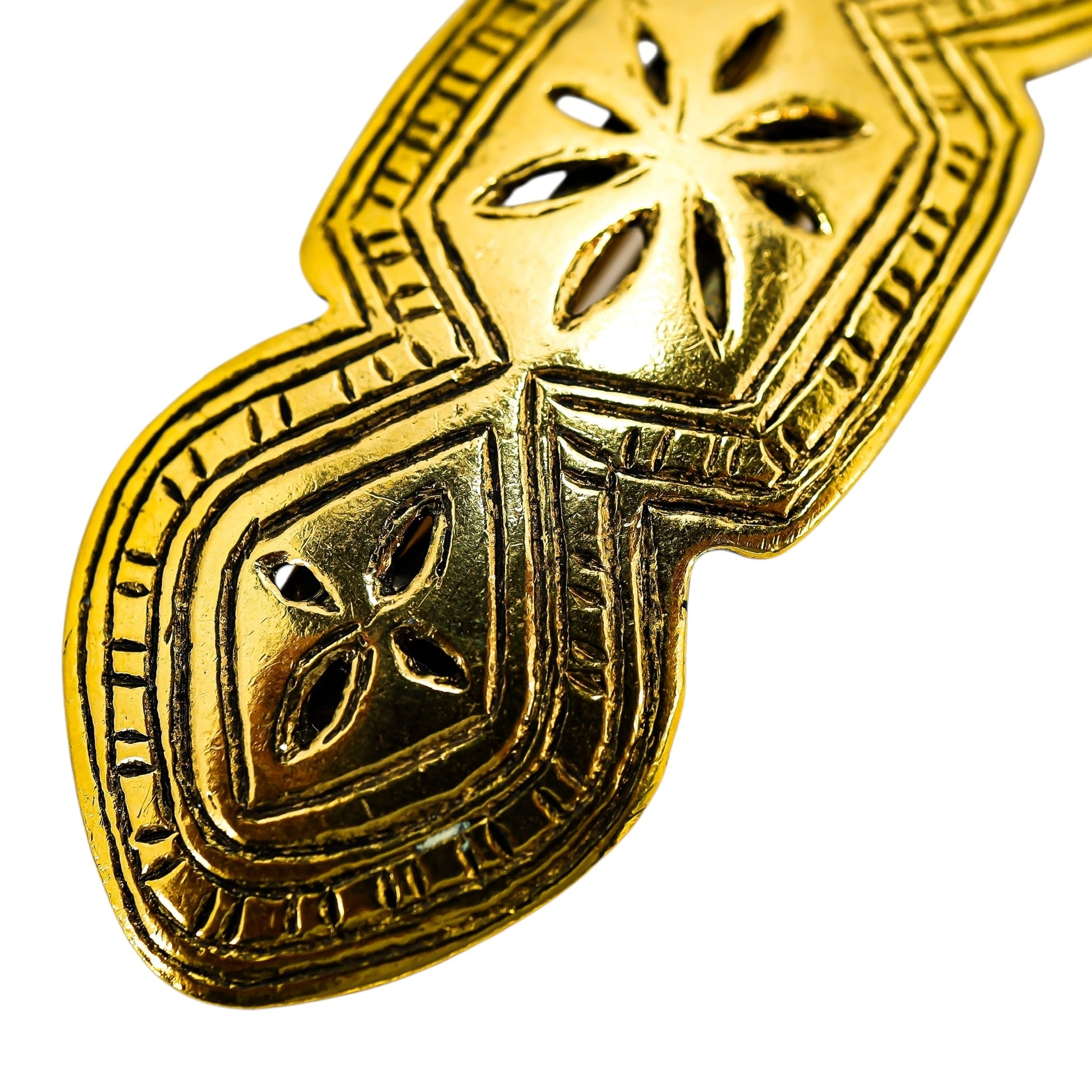 Vintage Scooter Paris Sculptural Gold-Tone Barrette - French Etruscan Revival Design ~4”