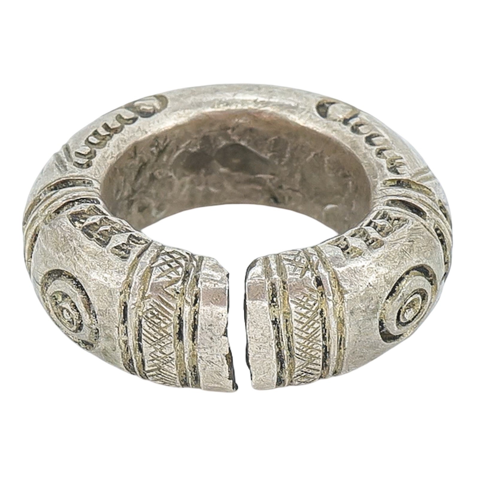 Large Tuareg Marabout Amulet Ring Ethnographic Silver Alloy Size 11 43g