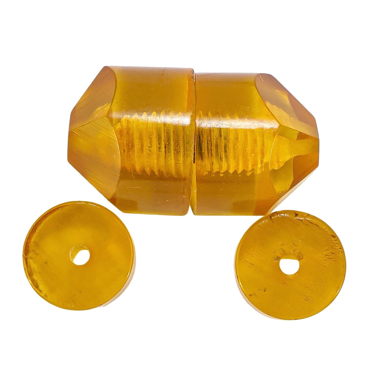 Honey Yellow Catalin Bakelite Hidden Barrel Clasp And 2 Beads